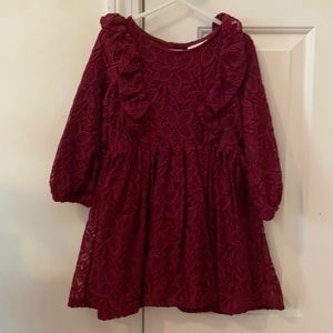 Cat & Jack maroon lace dress, 5T